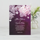 ブルーミングさくらんぼ花春の結婚式 招待状 (スタンド正面)