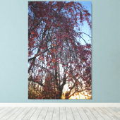 ブルーミングしだれさくらんぼツリーイン春 キャンバスプリント (インサイチュ (ウッドフロア))