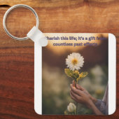 ブルーミングのインスピレーション：四角キーチェーン キーホルダー (正面)