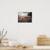 ブルーミングのヒザーの風景 – ヴィンテージアート ポスター (キッチン)