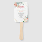 ブルーミングアプリコットフローラ幾何結婚フレーム ハンドファン (正面)