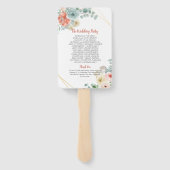 ブルーミングアプリコットフローラ幾何結婚フレーム ハンドファン (裏面)