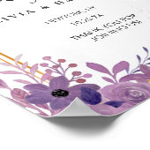 ブルーミングアメジストヴィンテージゴールデンフレームウェルカム ポスター (角)