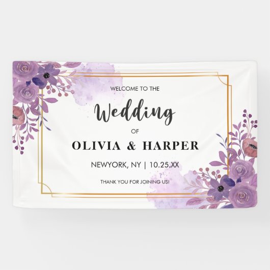 ブルーミングアメジストヴィンテージゴールデンフレームバックドラックBa 横断幕 (横)