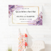 ブルーミングアメジストヴィンテージゴールデンフレーム背景 横断幕 (インサイチュ)