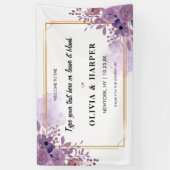 ブルーミングアメジストヴィンテージゴールデンフレーム背景 横断幕 (縦)