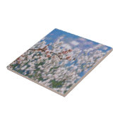 ブルーミングアーモンドツリーポインティリズムのアートワーク タイル (側面)