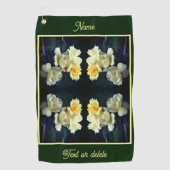 ブルーミングイエローローズパーソナライズされた抽象芸術 ゴルフタオル (正面)