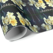 ブルーミングイエローローズパーソナライズされた抽象芸術 ラッピングペーパー (ロールコーナー)