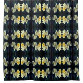 ブルーミングイエローローズ抽象芸術パターン シャワーカーテン (正面)