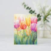ブルーミングウォーターカラー春チューリップガーデン 案内ポストカード (スタンド正面)