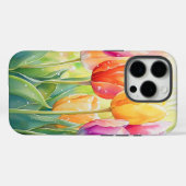ブルーミングウォーターカラー春チューリップガーデン Case-Mate iPhoneケース (裏面 (横))