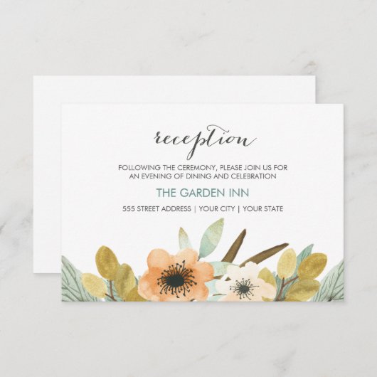 ブルーミングウォーター色披露宴カード エンクロージャーカード (正面/裏面)