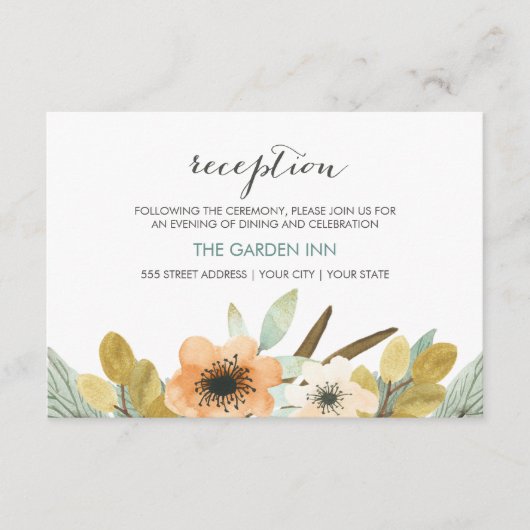 ブルーミングウォーター色披露宴カード エンクロージャーカード (正面)