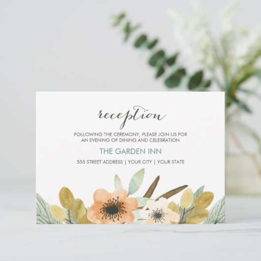 ブルーミングウォーター色披露宴カード エンクロージャーカード (スタンド正面)