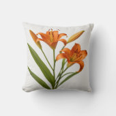 ブルーミングオレンジリリー白い背景装飾用クッション クッション (正面)