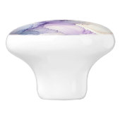 ブルーミングオーキッドパープルウォーターカラー抽象芸術アート セラミックノブ (側面)