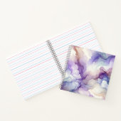 ブルーミングオーキッドパープルウォーターカラー抽象芸術アート ノートブック (内部)