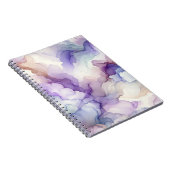 ブルーミングオーキッドパープルウォーターカラー抽象芸術アート ノートブック (右側)