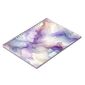 ブルーミングオーキッドパープルウォーターカラー抽象芸術アート ノートブック (左側)