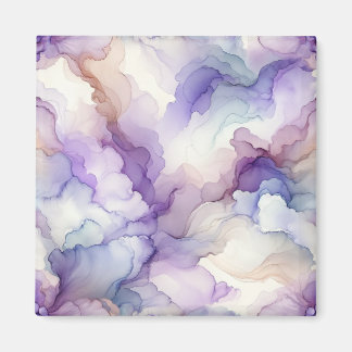 ブルーミングオーキッドパープルウォーターカラー抽象芸術アート マグネット