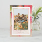 ブルーミングカラークリスマスホリデーフォトカード 招待状 (スタンド正面)