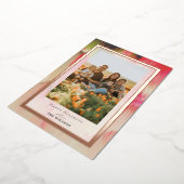 ブルーミングカラークリスマスホリデーフォトフォイルカード 箔招待状 (回転した状態)