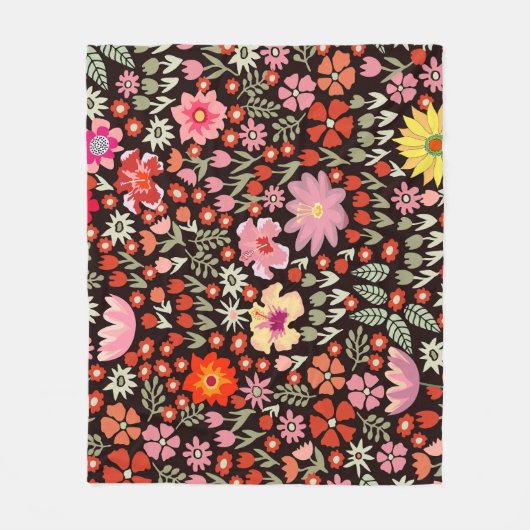 ブルーミングカーペット：フローラヴィンテージシームレス。 フリースブランケット (正面)
