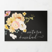 ブルーミングガーデンフローラダーク&ムーディ結婚ーズ 三つ折り招待状 (カバー)