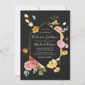 ブルーミングガーデンフローラダーク&ムーディ結婚ーズInvita 招待状 (正面)