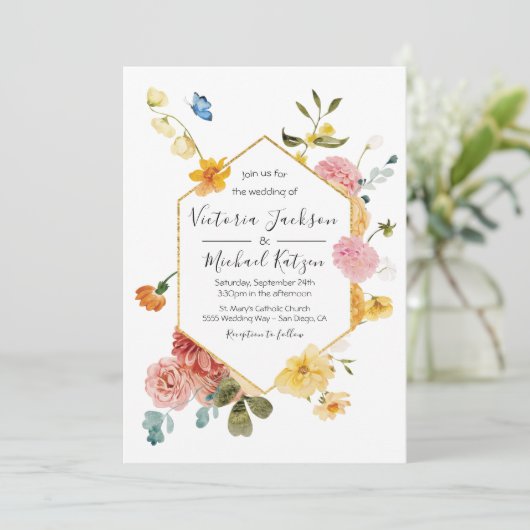 ブルーミングガーデンフローラライト&エアリー結婚ズ 招待状 (スタンド正面)