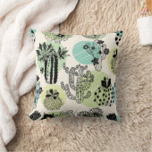 ブルーミングキャッツ：手描きシームレスチャーム クッション (ブランケット)