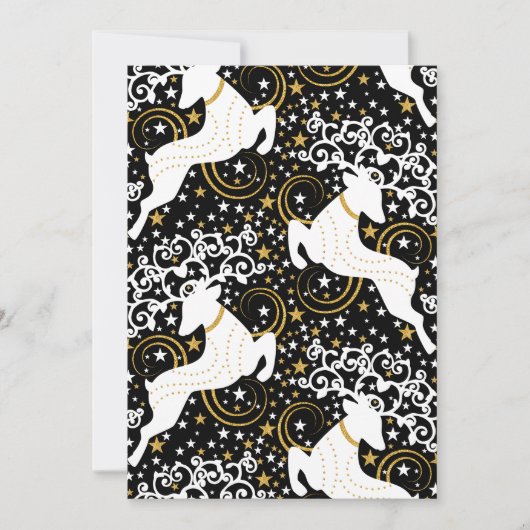 ブルーミングゴールデンクリスマスフローラ鹿 シーズンカード (正面)