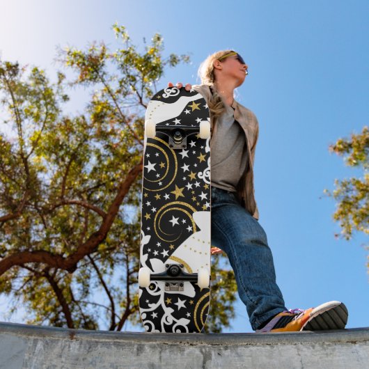 ブルーミングゴールデンクリスマスフローラ鹿 スケートボード (室外1)