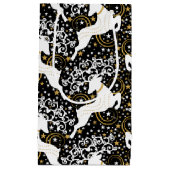 ブルーミングゴールデンクリスマスフローラ鹿 スモールペーパーバッグ (正面)