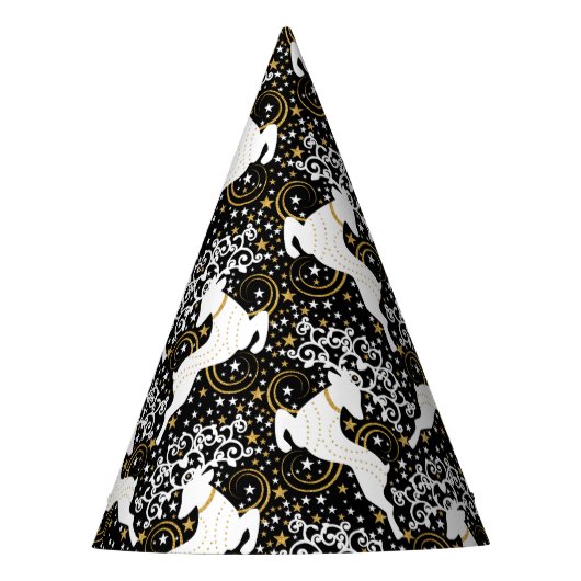 ブルーミングゴールデンクリスマスフローラ鹿 パーティーハット (正面)