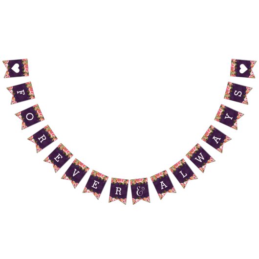 ブルーミングシックなカラー編集可能結婚な永遠 バンティングフラッグ (全)