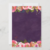 ブルーミングシックなカラー編集可能結婚式招待状 招待状 (裏面)