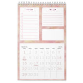 ブルーミングシックなフローラ個人的な毎月To-Do カレンダー (3月 2026)