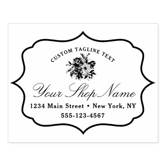 ブルーミングシックなブラケットフレーム&スクエレガントリプト ラバースタンプ (インプリント)