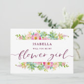 ブルーミングシックフローラフラワーガールプロポーズカード (スタンド正面)