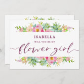 ブルーミングシックフローラフラワーガールプロポーズカード (正面/裏面)