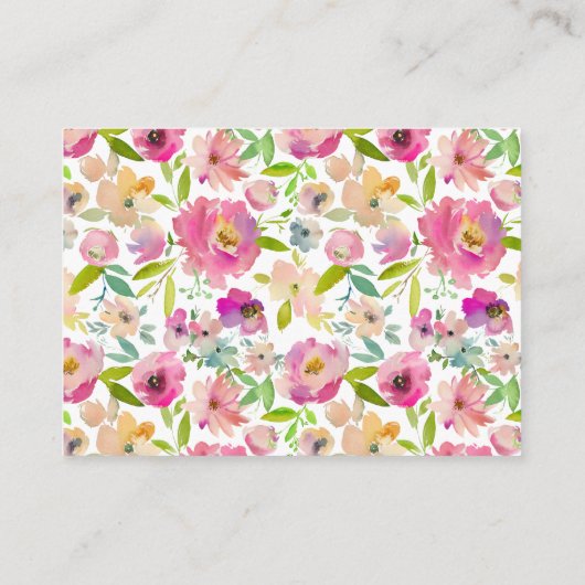 ブルーミングシックフローラブライダルシャワーギフトレジストリ エンクロージャーカード (裏面)