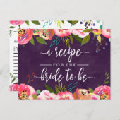 ブルーミングシックフローラブライダルシャワーレシピカード ポストカード (正面/裏面)