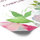 ブルーミングシックフローラ結婚のオープンバーテーブルの標識 ポスター (角)