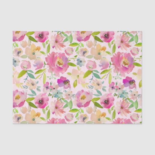 ブルーミングシックミント&赤面ピンクウォーターカラー結婚ズ 薄葉紙 (正面)