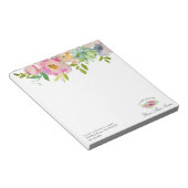ブルーミングシックミント&赤面ピンクフローラ ノートパッド (アングル)