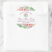 ブルーミングシックミント&赤面ピンクフローラ ラウンドシール (バッグ)