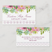 ブルーミングシックミント&赤面ピンクフローラ ロイヤリティカード (正面/裏面)