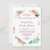 ブルーミングシックミント&赤面フローラヘキサゴン結婚ズ 招待状 (正面)